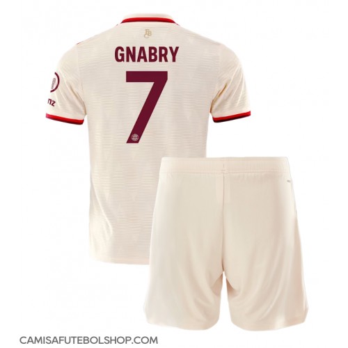 Camisa de time de futebol Bayern Munich Serge Gnabry #7 Replicas 3º Equipamento Infantil 2024-25 Manga Curta (+ Calças curtas)